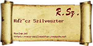 Rácz Szilveszter névjegykártya
