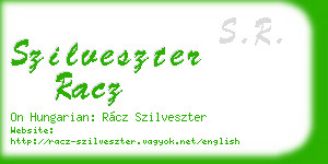 szilveszter racz business card